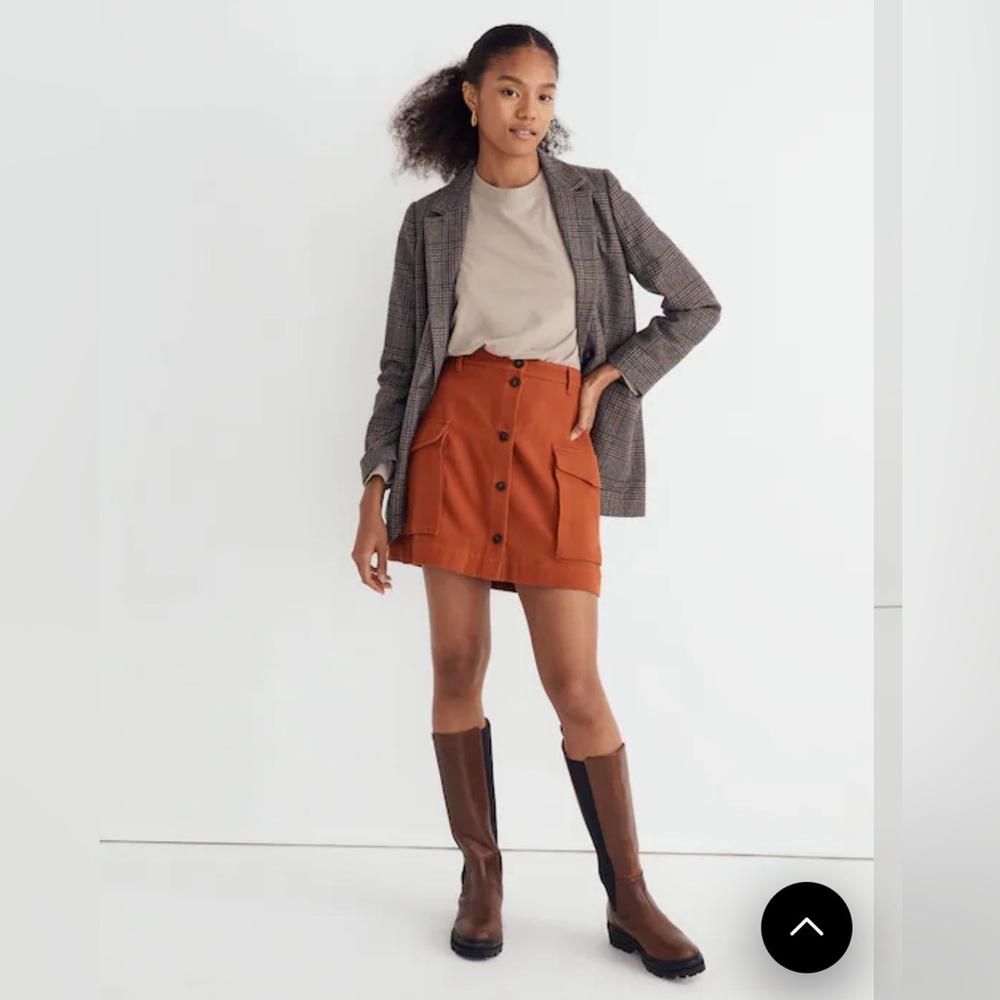 Madewell Burnt Orange Mini Skirt with Pockets